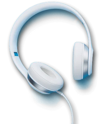 Headphones representing The Wealth Signal audio listening format